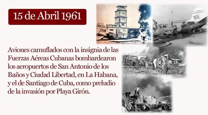 Eran buitres mercenarios, SÍ, los que bombardearon su propia patria pagados y armados por el Imperialismo yanqui. Era el 15 de abril del '61, preludio de Girón, preludio de su derrota, víspera de la Victoria!! #CubaViveEnSuHistoria #TenemosMemoria