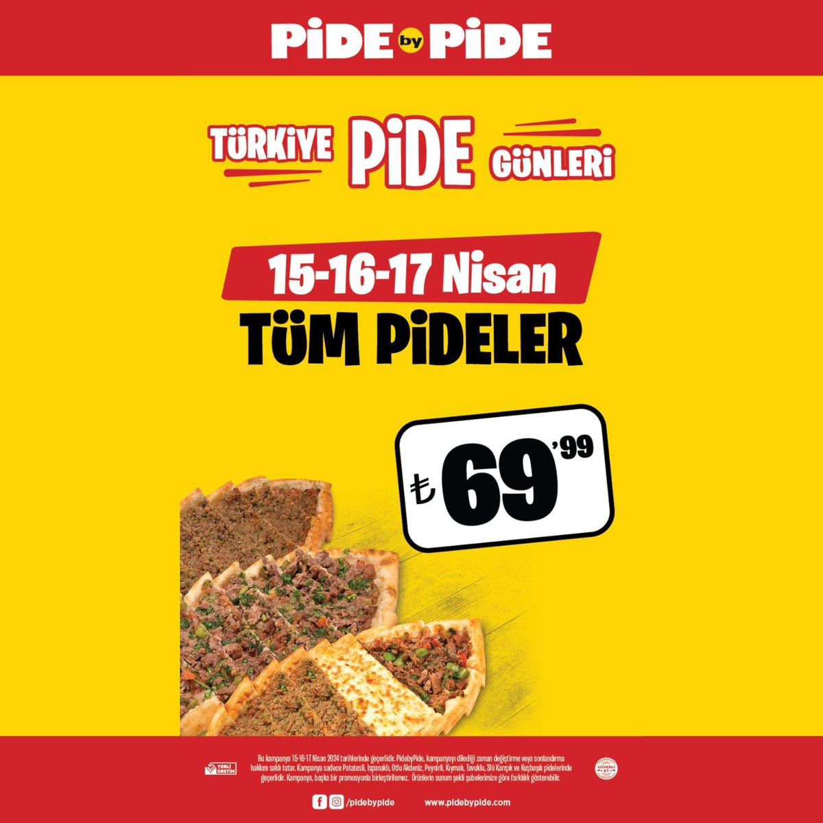 212 Outlet Pide by Pide’de geçerli yalnızca 69,99TL’ye leziz pideler yeme fırsatını kaçırmayın! Kampanyamız boyunca eşsiz pideleri ve lezzet şölenini en yakın arkadaşlarınızla, ailenizle dostunuzla paylaşmayı da ihmal etmeyin. #212outlet #212avm #pidebypide #tükiyepidegünleri