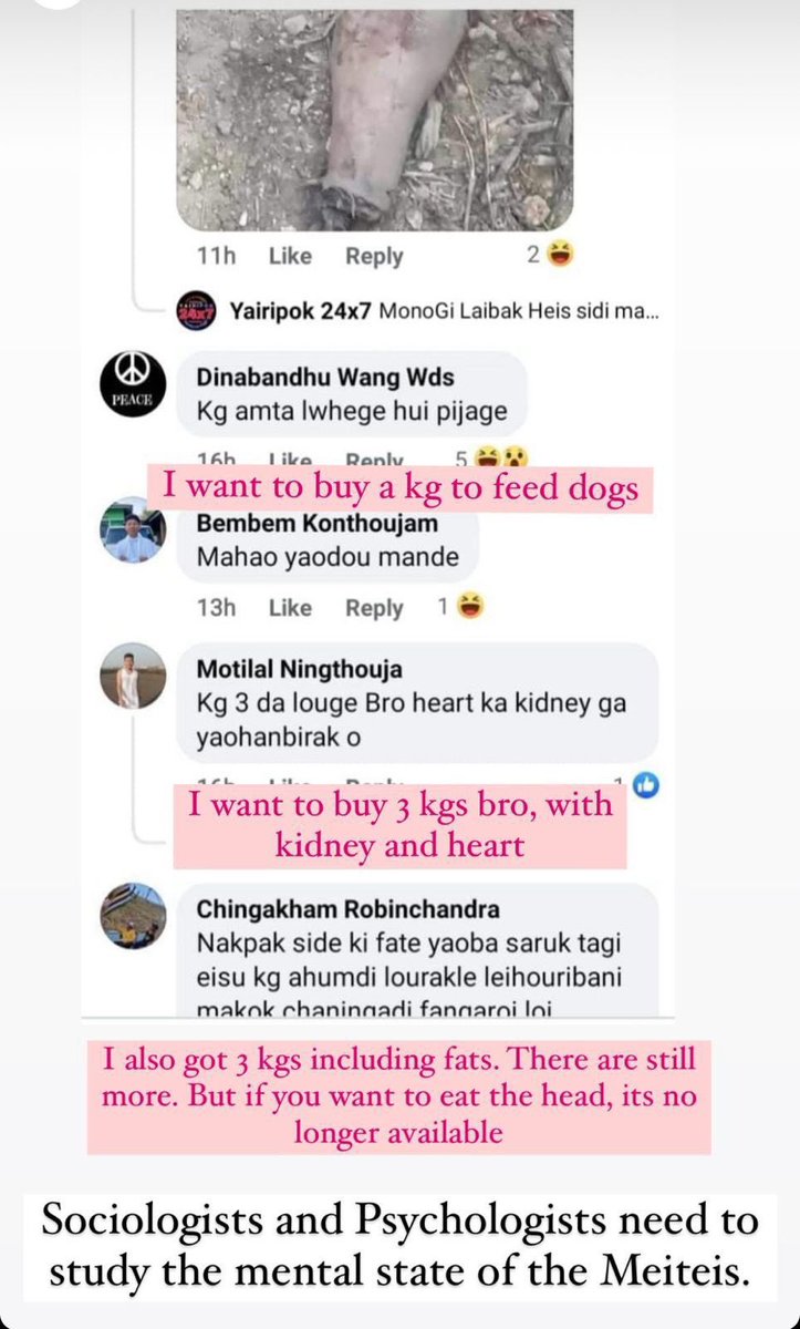 Minlen217434471's tweet photo. This is the Meitei Community "Eating Human Flesh".

Meitei has lost all traces of humanity

#Manipur_Violence 
#ManipurGenocide 
#MeiteiRapistcommunity 
#HumanFleshEater
#MeiteiTerrorist_UNLF 

@UNHumanRights @RahulGandhi @PMOIndia https://t.co/jFJYzu1OIn