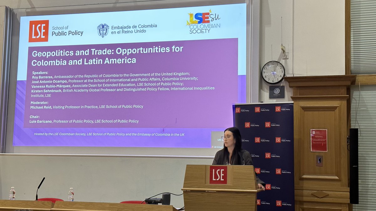 🇨🇴 III acting director @KirstenSehn joined @RoyBarreras, @JoseA_Ocampo & @VRubioMarquez last month to discuss the geopolitical and economic opportunities for Latin America, focussing on Colombia, in a brilliant event from @LSEPublicPolicy, @ColombianEmbUK & LSE Colombian Soc 👇