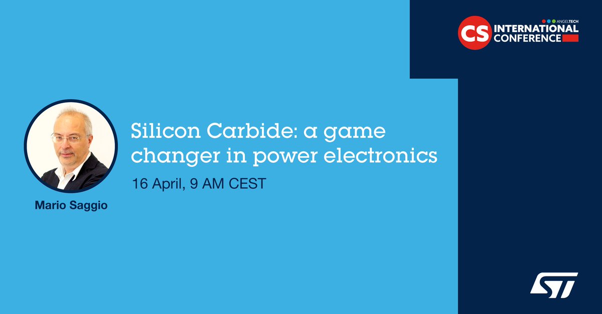 📍 Join Mario Saggio, ST Company Fellow, at #CSinternational Conference in Brussels. Discover ST's insights on how #SiC technology is shaping the future of power electronics. See you there tomorrow. All the info here ➡️ spkl.io/60114FmrW @compoundsemi