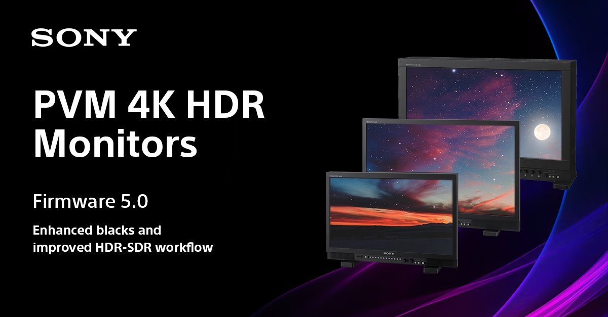 NEW Firmware 5.0 brings enhanced black performance and improved HDR-SDR workflow for our PVM-X 4K HDR Monitors. Enjoy automatic 4K/HD SDI settings and interlace mode support. Find out more: rb.gy/pcztsh