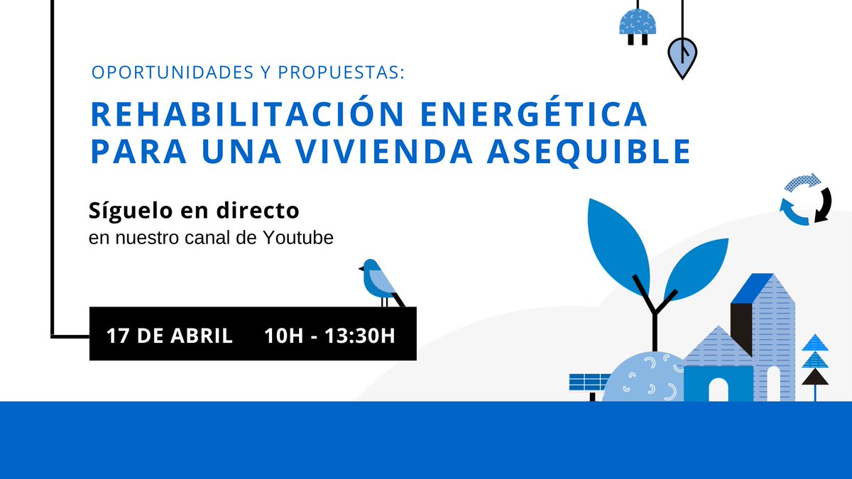 Sabemos que el clima está cambiando. Pero ¿están cambiando nuestras casas? 🏗️Necesitamos medidas de #RehabilitaciónJusta que mejoren su eficiencia, sobre todo para los hogares con menos ingresos. Lo veremos el miércoles a las 10h. 📺¡Sigue el streaming! youtube.com/watch?v=n0eP7E…