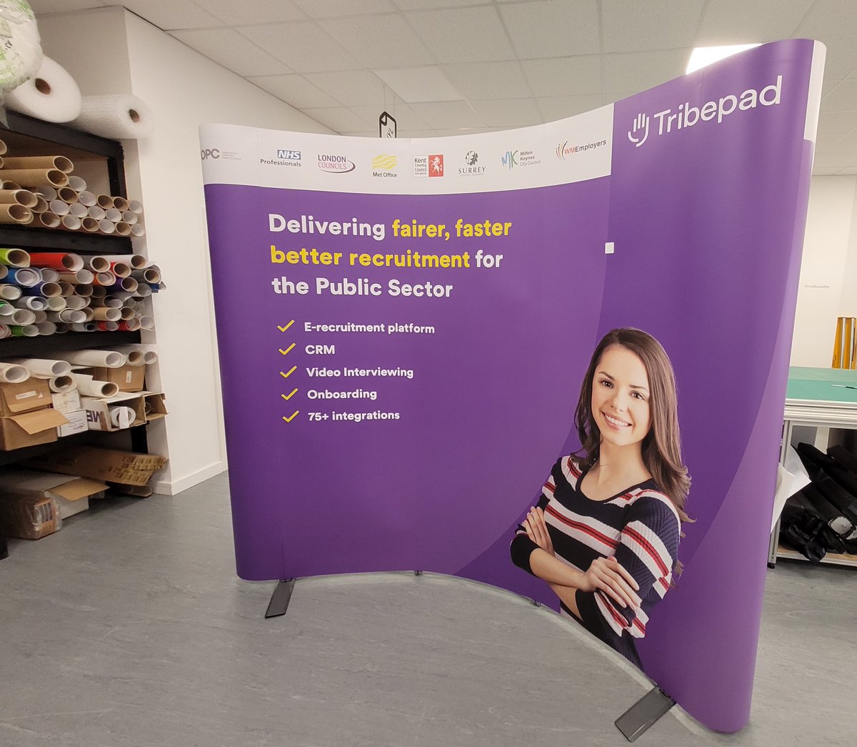 Happy Monday to all our followers! We recently printed a series of large exhibition stands for Tribepad. Now that's some super-sized signage! 🤩 Go to fwdmotion.co.uk to discover our full range of services. #marketingstrategy #printsolutions #graphicdesign