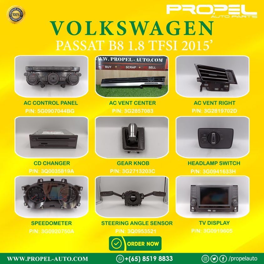 propelauto's tweet photo. Volkswagen Passat B8 1.8TFSI 2015' Car Dash Parts & Electrical Controls available for sale at #PropelAutoParts
Ping us & Shop Genuine Spares with Premium Quality😎👇
#SGcars #PassatB8 #ElectricalParts #Dashboard #Acvents #AirconControls #PropelAuto #Stockist #VolkswagenSpares https://t.co/ZftsepVDOU