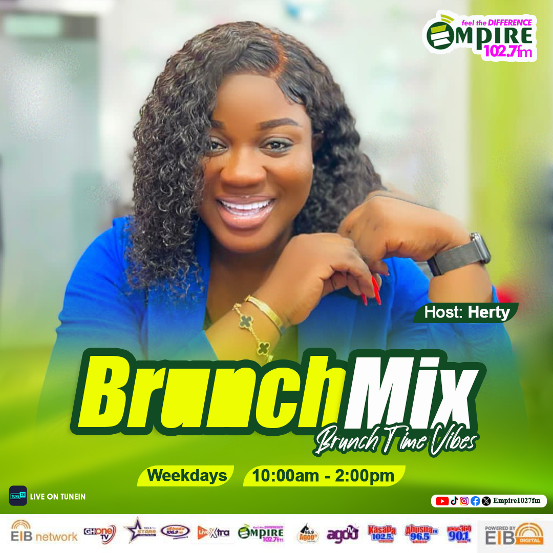 #BRUNCHMIX with Herty Herty
Indulge your mid mornings with astounding music and exciting conversations.

Join the show from 10am to 2pm sharp.

#empirefm