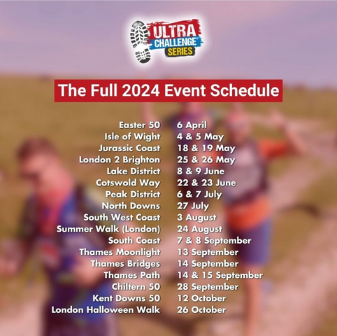 Here's the full Ultra Challenge event calendar for 2024. Whether you're a seasoned runner or just starting, there's an Ultra Challenge that's perfect for you! Join as a team or individual and make every step count for mesothelioma 👟 #UltraChallenge #makemesomatter #community