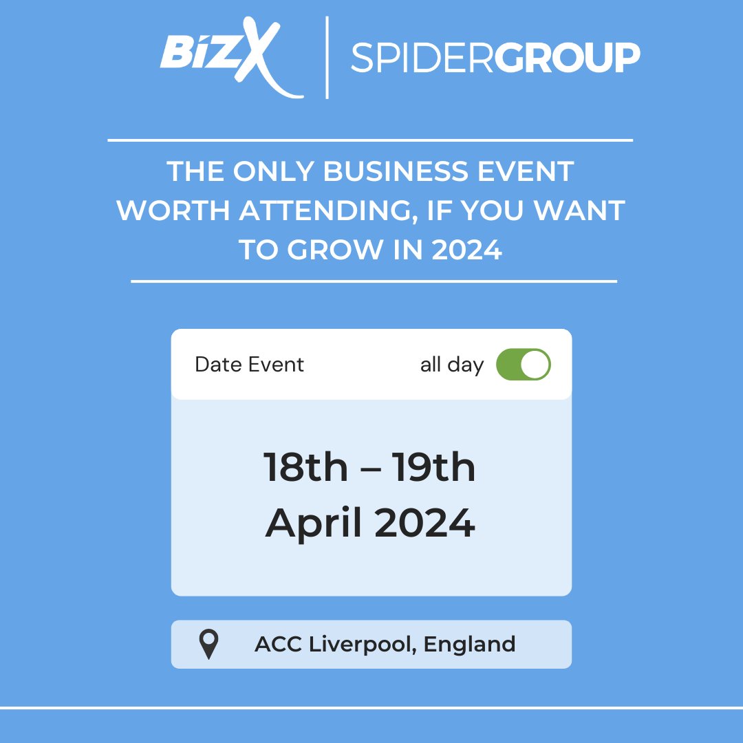 spidergroupuk's tweet photo. It's officially BizX week!🌟

This is your last chance to secure tickets, don't miss out on your chance to be part of this key networking and learning experience. Don't forget to message us for an exclusive 15% off your tickets! https://t.co/v6aWNN56ex

Hopefully see you there! https://t.co/o6Ef8De9Vd