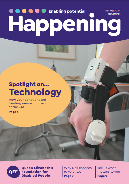 Our latest issue of Happening magazine shines a spotlight on the new technology the CRC team are using as part of their therapy programmes, thanks to your donations. To read all about it follow this link: qef.org.uk/about/our-publ…