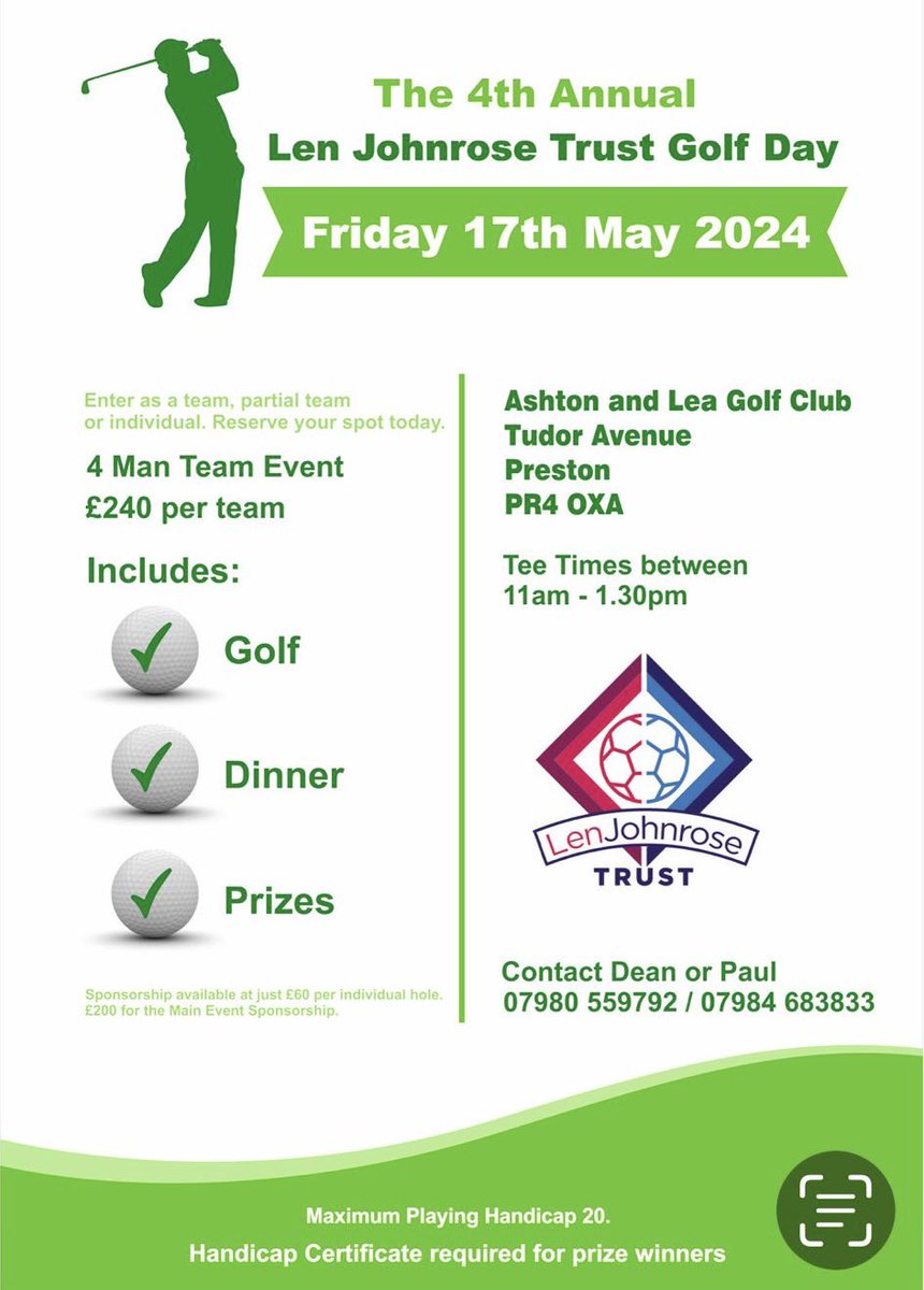 Join us for the Len Johnrose Trust Golf Day. We’d love to see you & enjoy hearing stories about our much missed leader.