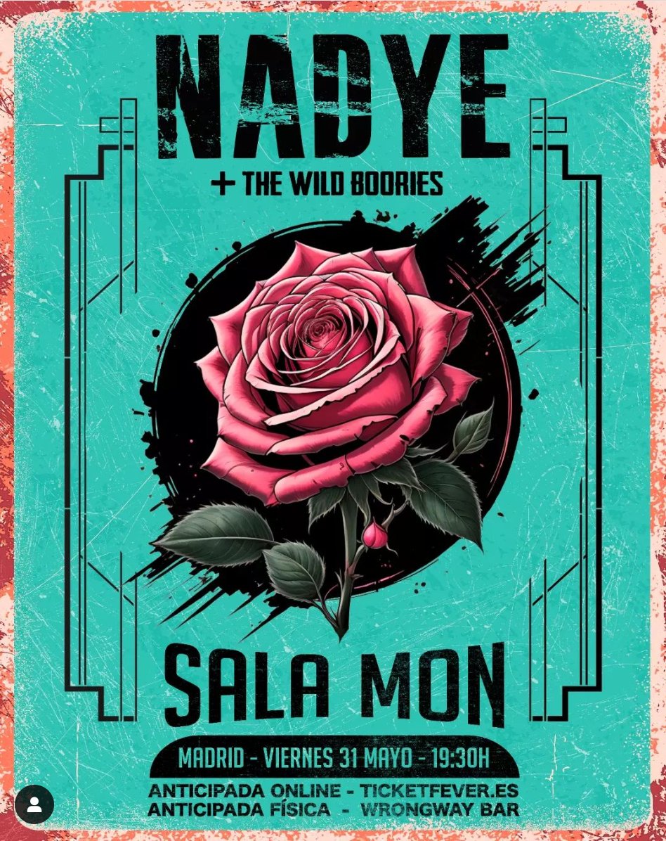 Los madrileños @Nadyerock presentan, el próximo 31 de mayo, su nuevo trabajo en #Madrid (Sala Mon). Una noche en la que estarán acompañados por The Wild Boories. 🎟️ Entradas a la venta en ticketfever.es/es/events/nady… cc./ @INNERCIASPAIN