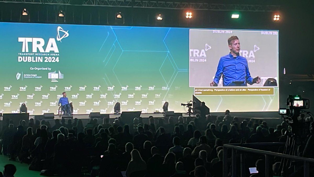 TRA_Conference's tweet photo. Jack Kavanagh - transport can enable or disable our lives - navigating the world is full of barriers to entry - it was the small everyday frictions that can wear you down - the only important thing about design is how it relates to people.
#TRA2024 https://t.co/IEoOdN9wV5
