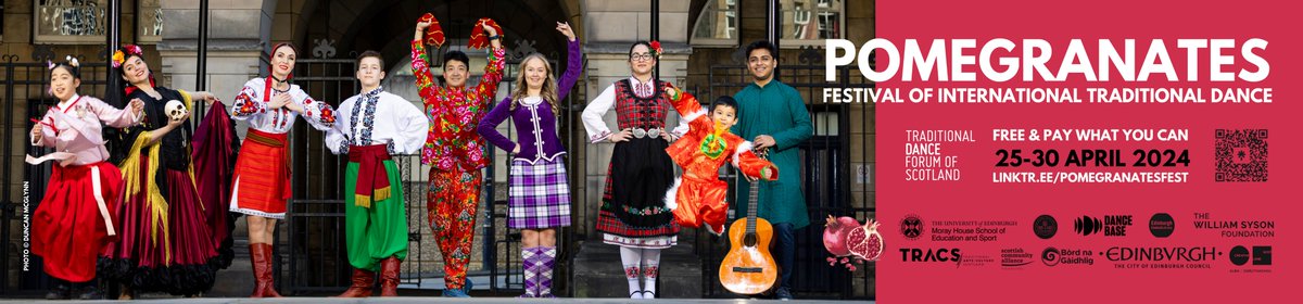 Shout out to our Pomegranates Festival partners linktr.ee/pomegranatesfe…👋 @TRACScot @CreativeScots @MorayHouse @UoEDanceSciEd @ScotStoryCentre @TalesOfOneCity @edcentrallib @Edinburgh_CC @DanceBase @bordnagaidhlig #TheWilliamSysonFoundation #ScottishCommunityAlliance