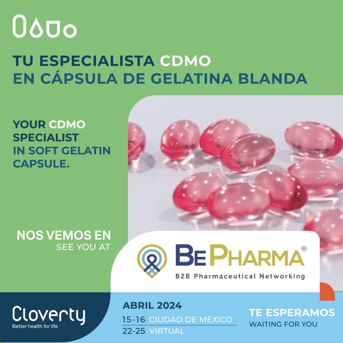 cloverty_spain's tweet photo. 🇲🇽 ¡Hoy arranca @BePharmaB2B de Ciudad de México!

Una gran oportunidad para reencontrarnos con nuestros clientes de siempre y con otros de futuro.

¡Nos vemos en Ciudad de México! 😉 
#TeamCLOVERTY

🔸🔹 https://t.co/4xUTKsund9