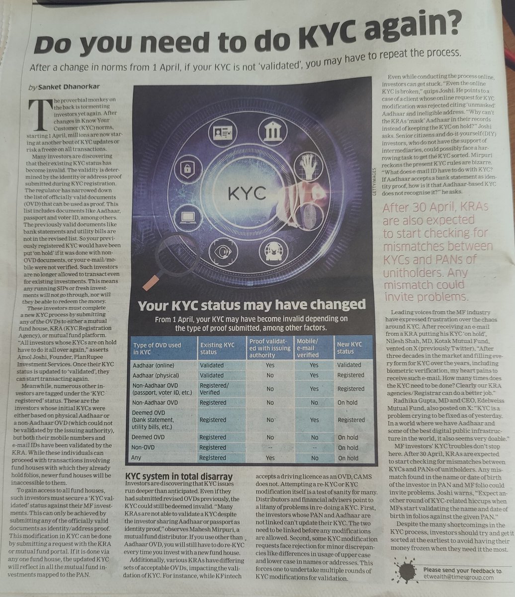 equitywala's tweet photo. Do read this article.
Source: @etwealth
#finance #investment #StockMarket #BSE #NSE #equity #MutualFunds #Economics #etwealth https://t.co/JyeIQHpSVR