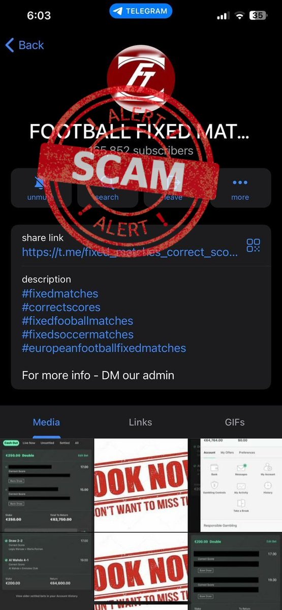 SCAM ALERT 🚨 - Checked & confirmed! DON'T TRUST HIM ⛔ #bet365 #apuestas @FixedMatchHelp #scommesse #scommessevincenti #1xbet #wetten #sportwetten #betting #scam #betscammers #fixedscam #pronostic #scammers #scambet #fixedmatches_scam_adviser #freepicks #ScamAlert