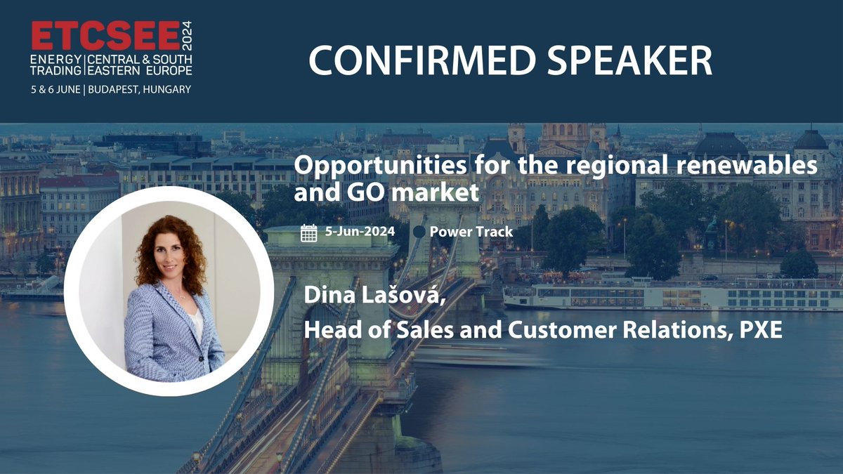 🎤 Speaker Spotlight! Don't miss Dina Lašová, Head of Sales and Customer Relations at PXE, as she explores opportunities for the regional renewables and Guarantees of Origin (GO) market at ETCSEE 2024's Power Track. 👉
energytradingcsee.com/registration