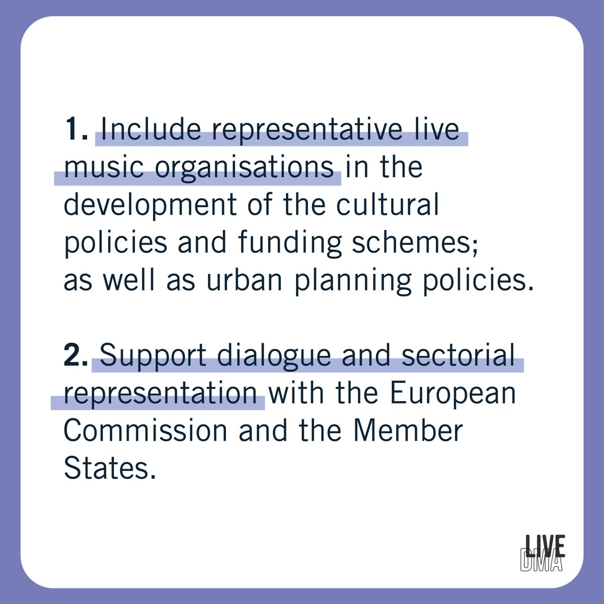 As the #EUelections2024 are approaching, we ask the future MEP's to take into consideration the importance of including the #livemusic scene into the cultural dialogue. IT IS part of culture, and its voice matters! 

live-dma.eu/wp-content/upl…

#euelections #europe #culturematters