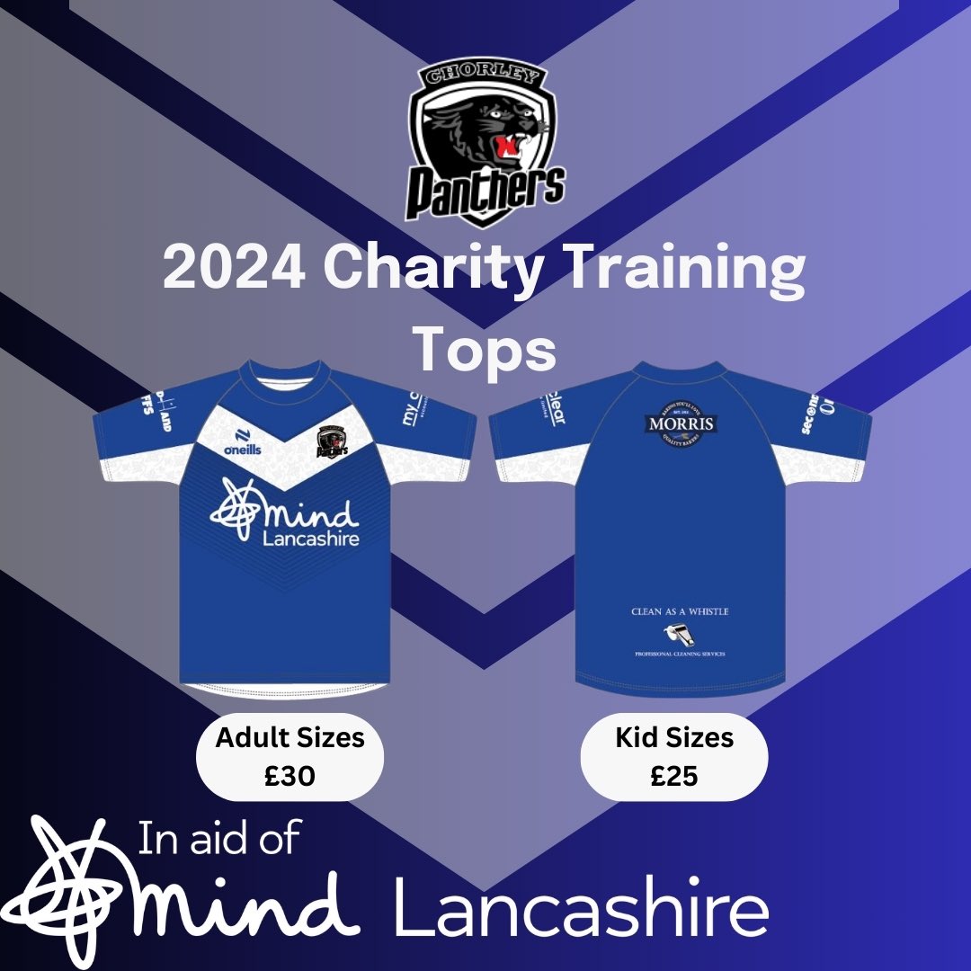 Our charity t-shirt for @LancsMind is up for pre order up until midday today! Get your orders in with Team Managers or drop us a message 🔵⚪️🔵