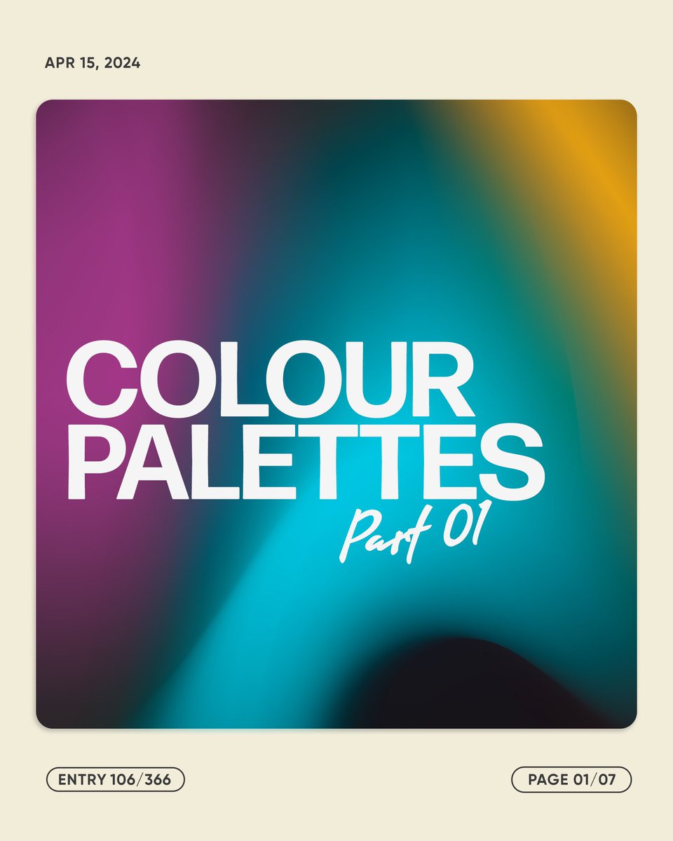 Thought of sharing some colour palettes that can be used on your future projects.

A thread

Entry 106/366

 #brand #logo #logodesigns #brandingdesign #brandingtips #logonew #logodaily #logopedia #brandbuilding #brandingidentity #logoawesome #brandawareness #brandmark #logotipos