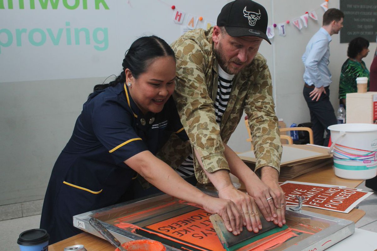 On #WorldArtDay we are proud to support the @uclh arts and heritage team, helping to improve UCLH patients and staff wellbeing by creating welcoming and uplifting hospital spaces.