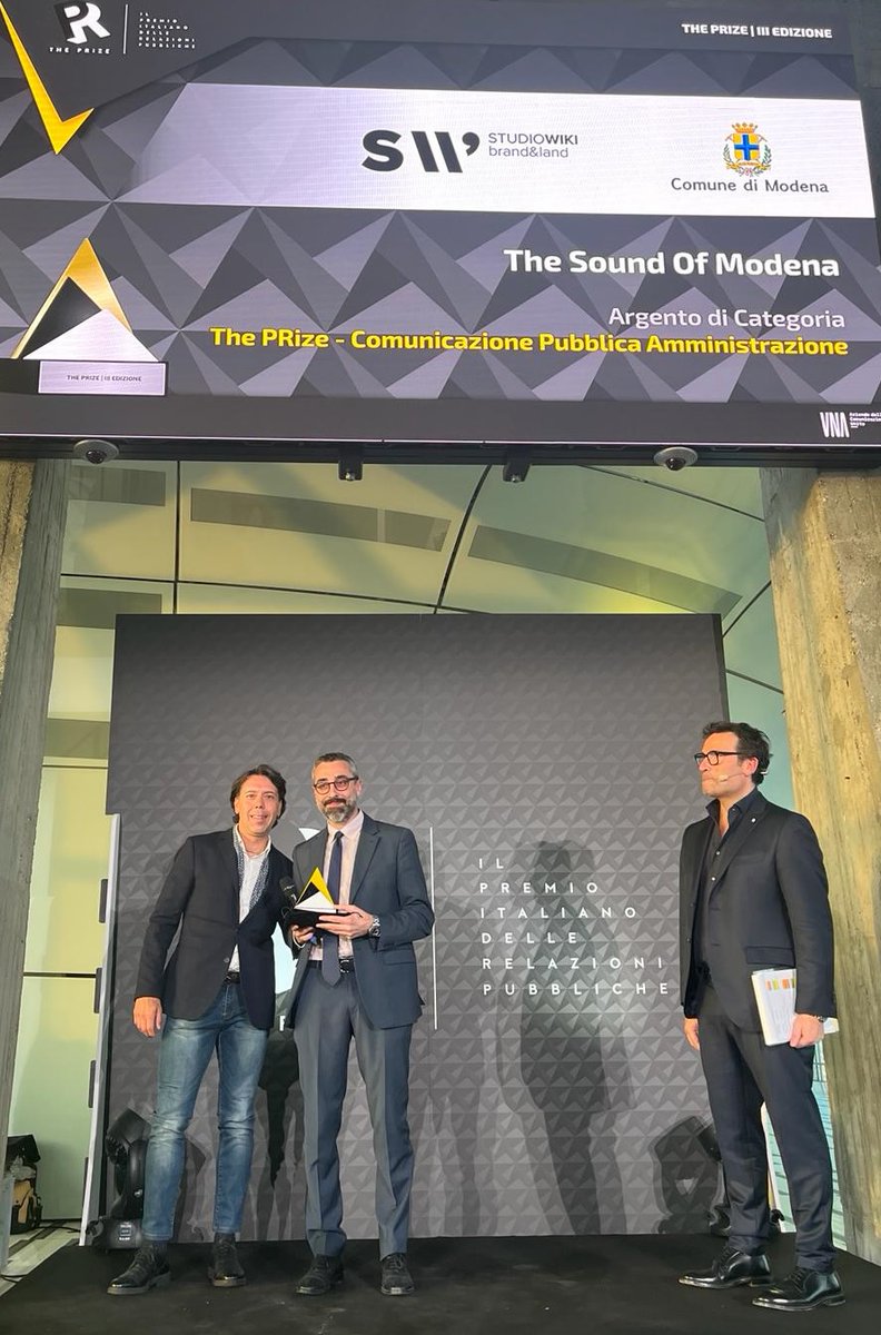 La campagna digitale di promozione turistica del Comune di Modena “The Sound of Modena”, ideata da Studiowiki, sul podio del Premio italiano delle #relazionipubbliche 🏆“The PRize!” #visitbolognamodena #VisitModena #TheSoundofModena #Modenatur #inEmiliaRomagna
