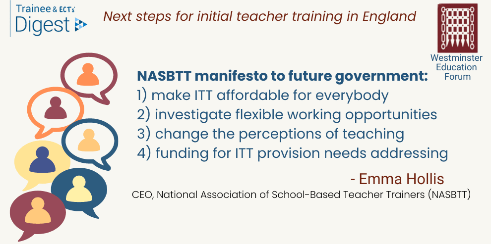 #WEdFEvents Emma Hollis,@NASBTT would like to see a long-term cross-party plan for education that addresses key areas in teacher recruitment