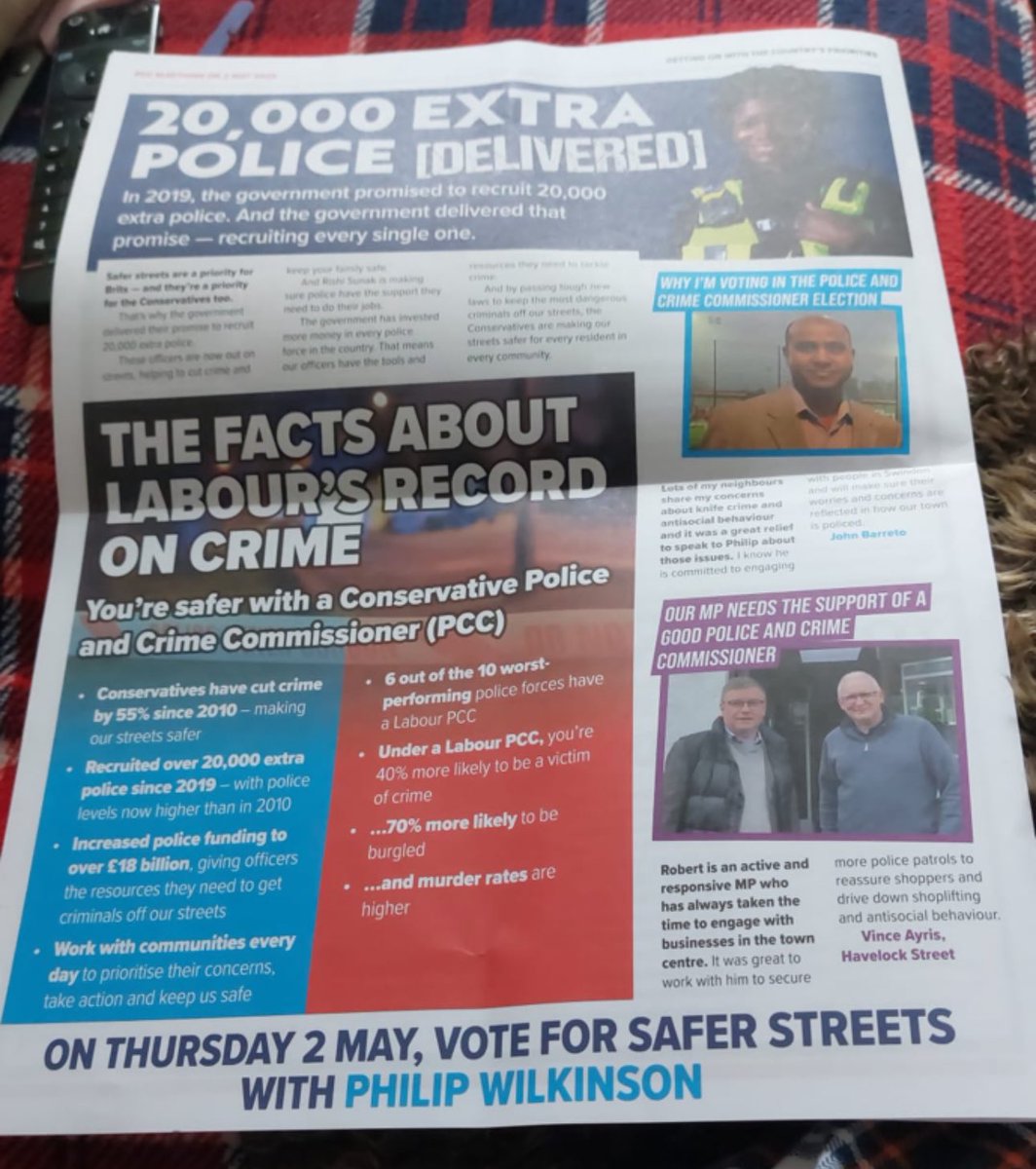 Interesting to see the Tories’ ‘facts’ about the upcoming Swindon & Wiltshire Police & Crime Commissioner elections. No space to add the key fact that the Police Force has been put into Special Measures under the current Conservative PCC. 🤷‍♀️