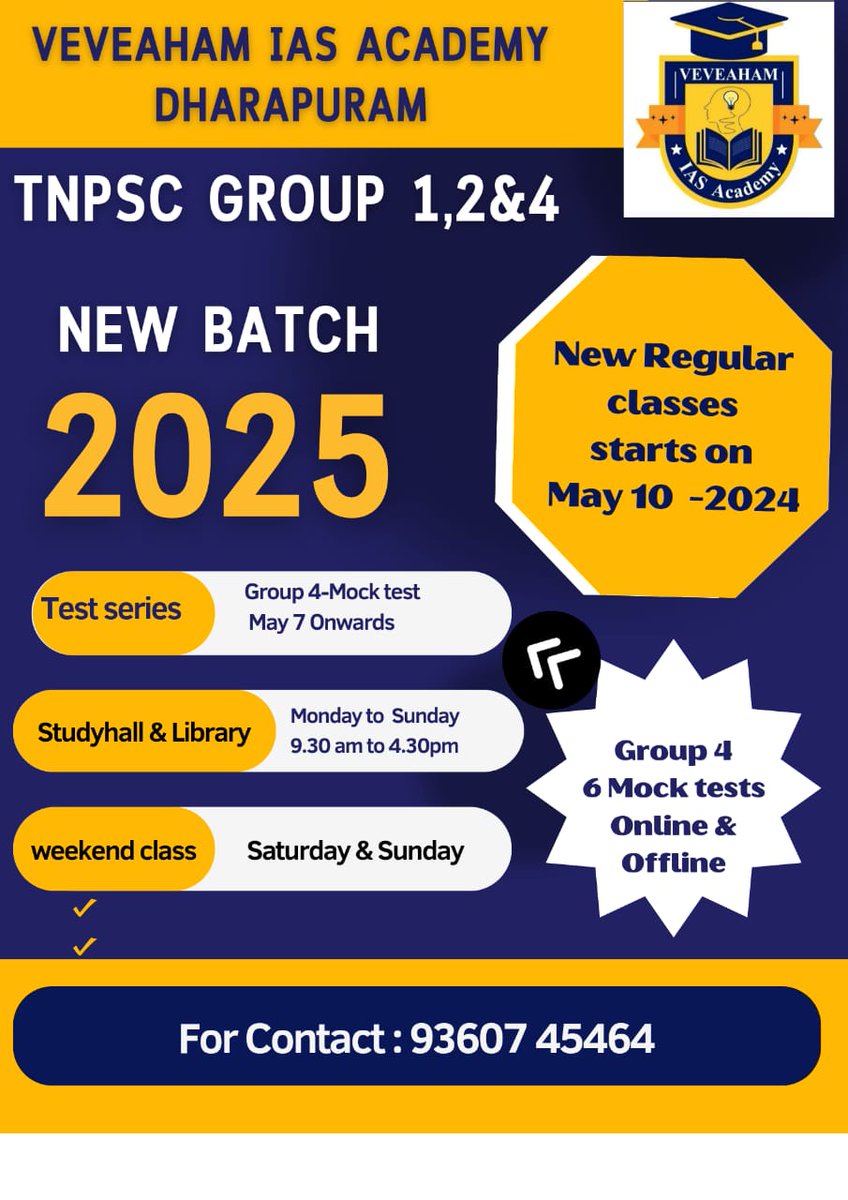 veveaham's tweet photo. TNPSC GROUP 1,2 &amp; 4 NEW BATCH https://t.co/onRs04PayB
