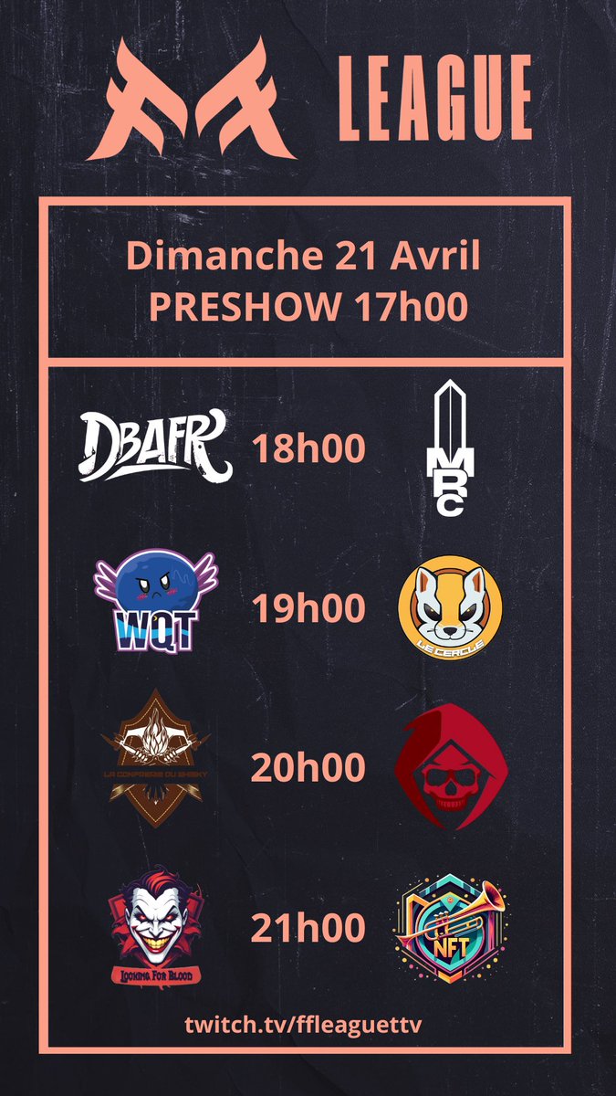 FFLeagueTTV's tweet photo. Semaine 7 et dernière de cette saison régulière de la FF League édition League of Legends 🤯 

En tout cas on a hâte de vous retrouver ! Et vous hype ?? https://t.co/i0sbkOxv3s