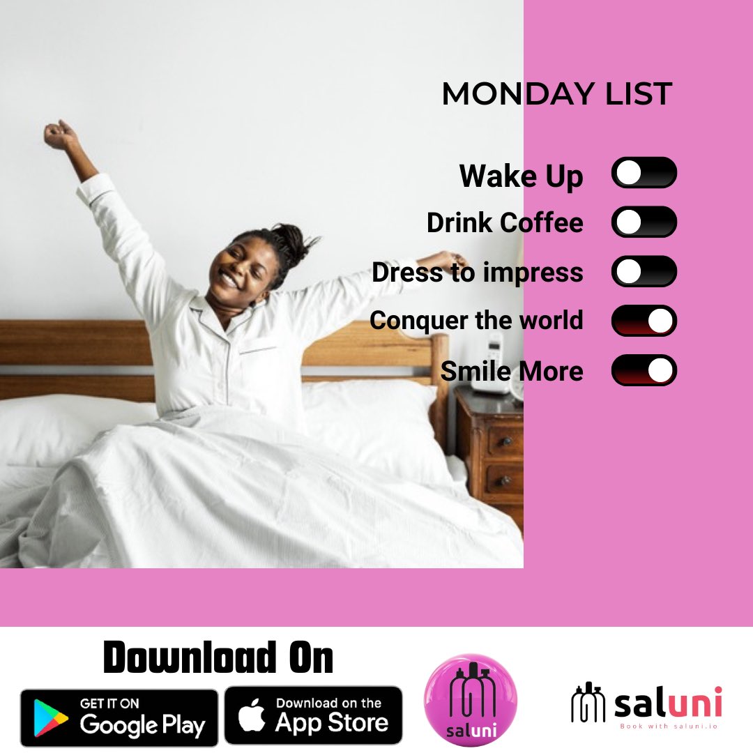 “Rise and Shine, it’s Monday! Start your week right, let’s make today the beginning of something Incredible.” The Saluni Fam is cheering you on as you conquer the world one Monday at a time 👏✅ #mondaymotivation #MondayMood