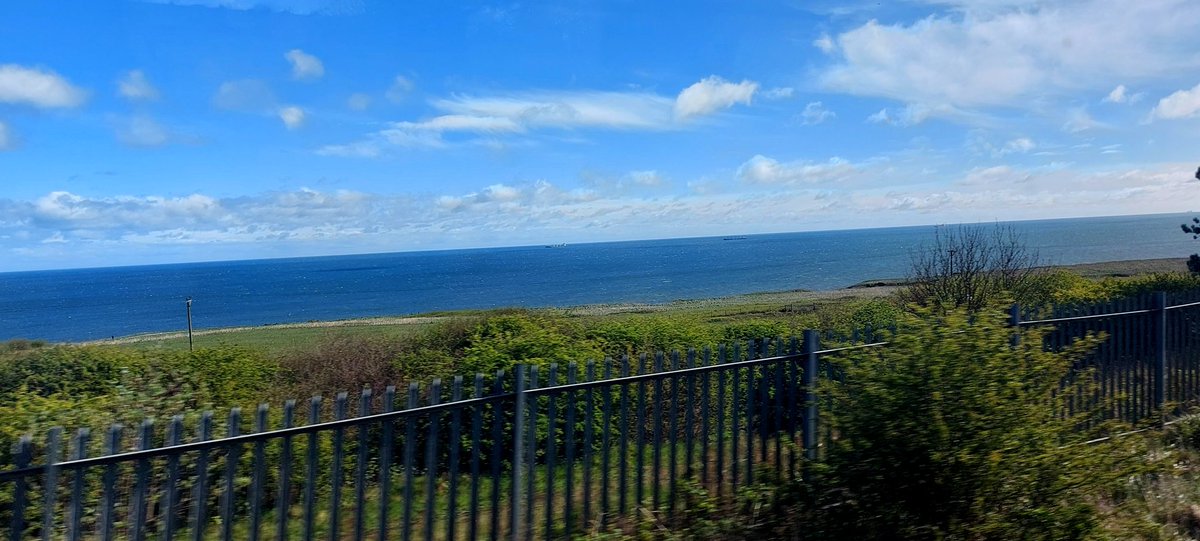 Ticket inspection on the train. Couple opposite who must be about 80 get their smartphone apps out and 33-year-old me whips out a paper ticket. 😂 #oldschool 
PS: attached is a view of the #Seaham coast, from the train window