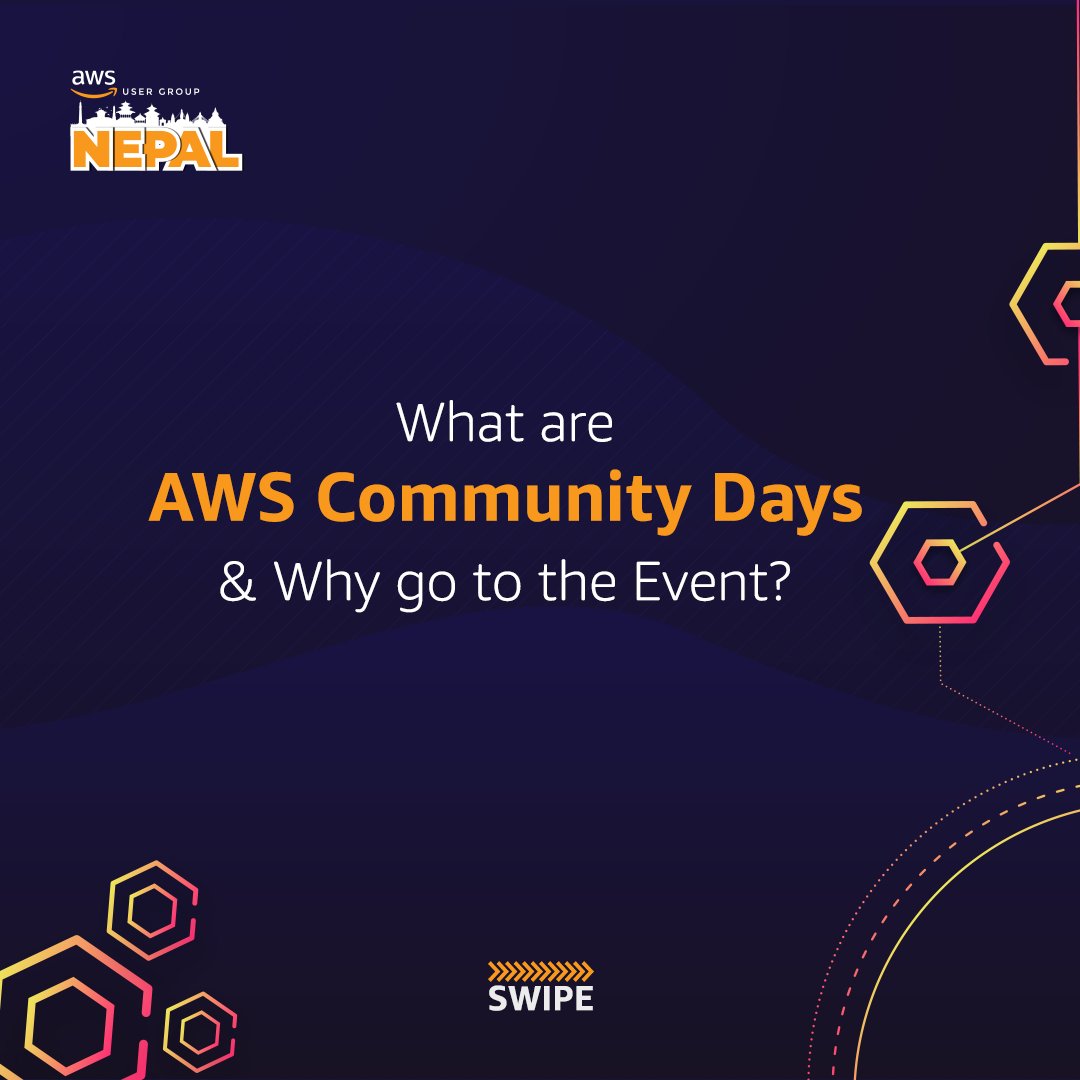 AwsugNepal's tweet photo. What is AWS Community Day and what are the benefits of going to the Event?

Join us on April 21st for the AWS Community Day Nepal 2024 event, at Sunway College, Maitidevi, Kathmandu!

Don’t miss out this wondrous opportunity!

For more info: https://t.co/SlzRtNF0aL https://t.co/Nlv2JHrCXB