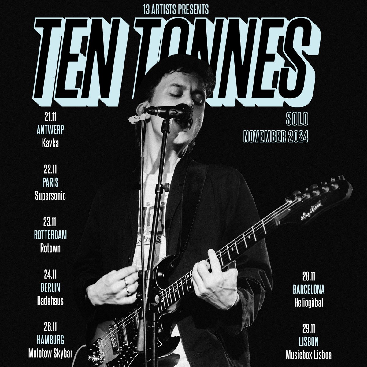 !ANNOUNCMENT! @ten_tonnes has just announced seven solo EU tour dates he will be playing this November 2024! 🔥
