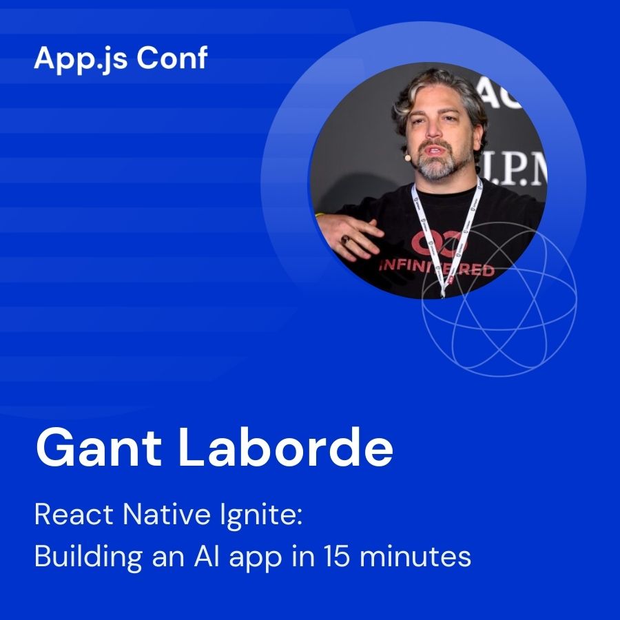 Meet our next speaker: @GantLaborde, an expert engineer with over 20 years of experience, known as the open sourcerer 🧙‍♂️ He’ll share the magic spells necessary to get an AI app up and running in @expo in about 15min! 😱 He'll also unravel the amazing potential of Ignite CLI.