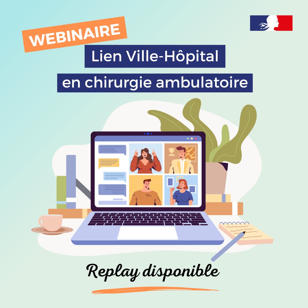 #Webinaire | 🎞 Le webinaire 'Lien Ville-Hôpital en chirurgie ambulatoire' qui a eu lieu le Jeudi 11 avril 2024 est disponible en replay ! ⬇ 🔗 Lien pour visionner le replay : nouvelle-aquitaine.ars.sante.fr/nos-webinaires…