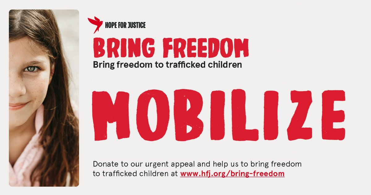 WE NEED TO MOBILIZE NOW. A new figure has just been released illustrating that traffickers and exploiters are making $42 BILLION each year from the children they control. Will you bring freedom to trafficked children? Donate today: hopeforjustice.org/bring-freedom/
