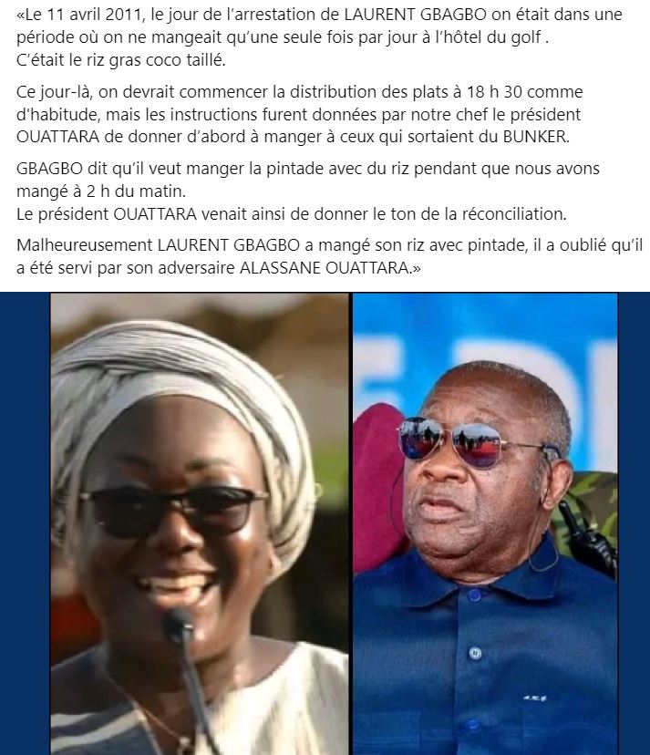 Ivoirowsky's tweet photo. La ministre Anne #Ouloto parle de #Gbagbo le 11 Avril 2011. 
#Civ225 https://t.co/v4PhyuJM7T