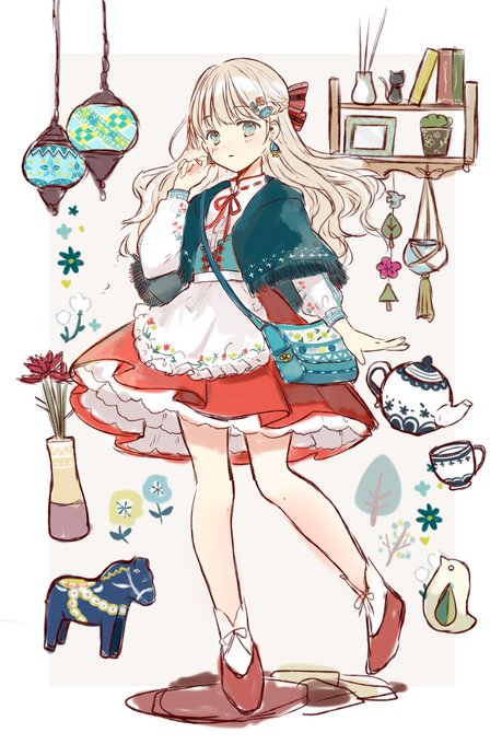 なんか北欧ぽいのが描きたかったラフ#イラスト#創作 