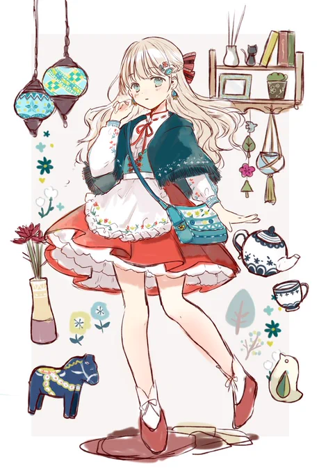 なんか北欧ぽいのが描きたかったラフ#イラスト#創作 
