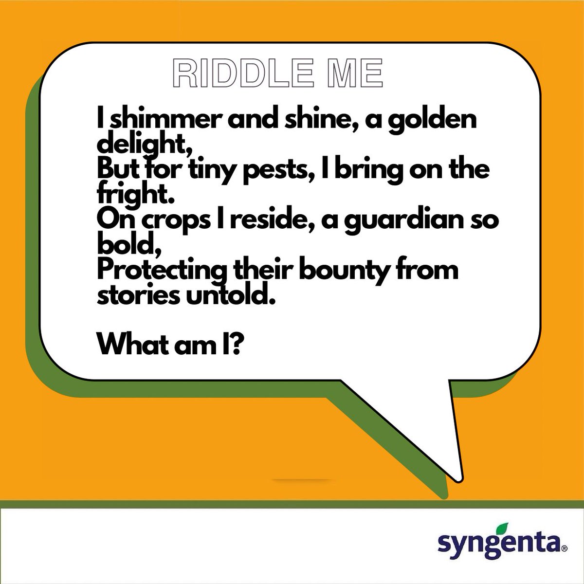 #HappyMonday

Can you crack the code? This riddle is all about safeguarding your hard earned labor . #Riddle #Syngenta #BringingPlantPotentialToLife 
<a href="/ndakaripa/">Ndakaripa Hungwe🌻</a> <a href="/FarmDudeZW/">Tinashe Rodney Chitsove 🇿🇼🇰🇪🇷🇼</a> <a href="/gmunya98/">Munya the Farmer🌱🧑‍🌾🌾</a> <a href="/corporatefarmg1/">Tanaka Farm and Ranch #Seedlings🇿🇼🇿🇲</a> <a href="/agribusinesszw/">Agribusiness Media</a>
