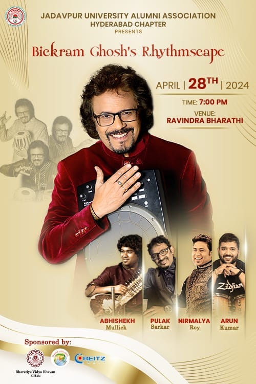 Bickram Ghosh is performing with his group Rhythmscape in #Hyderabad on 28th April. #Music #BickramGhosh
