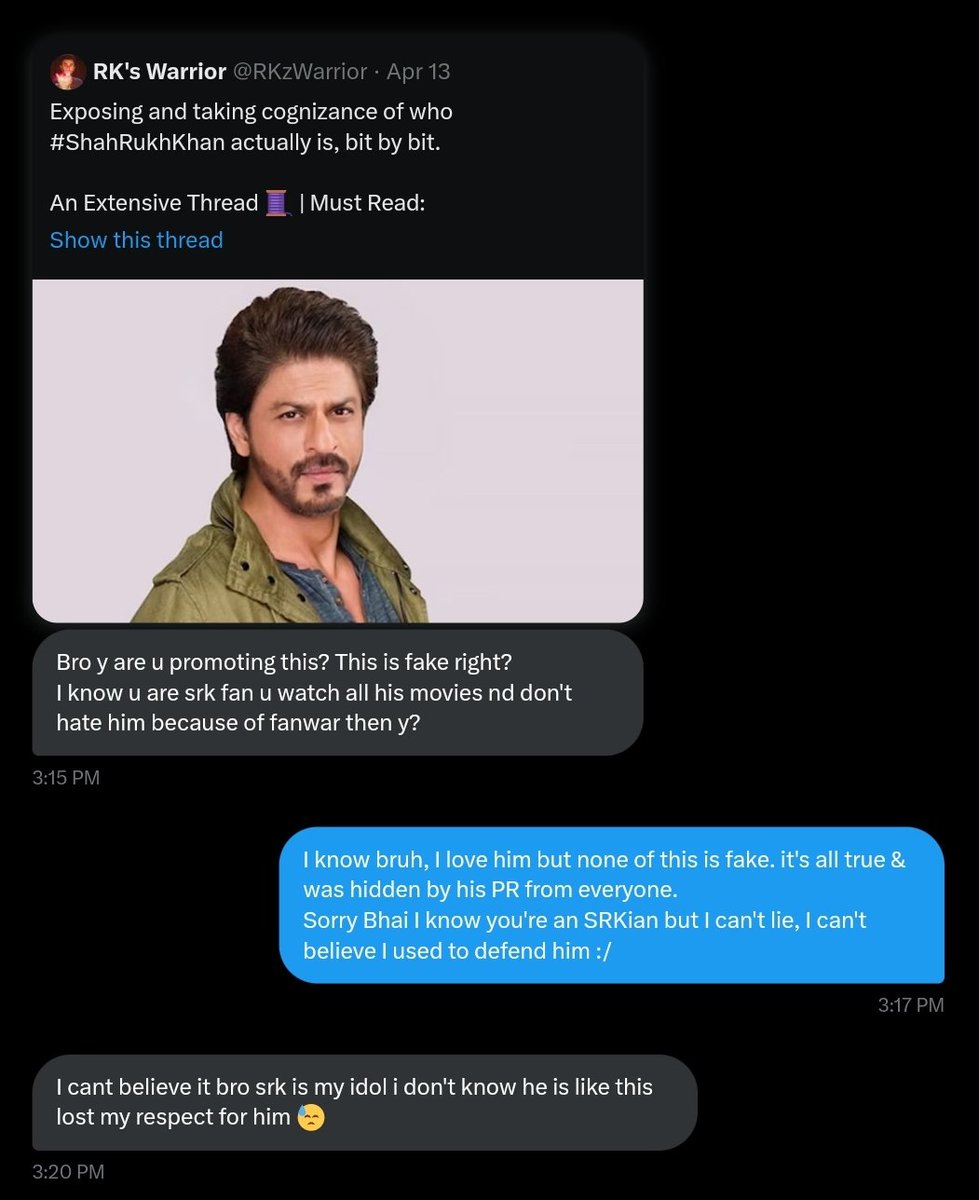 Quite sad that even his own fans are turning on him 🫤
But ig this is what happens when you create a fake image & then the true one comes out 🤷🏻‍♂️
#ShahRukhKhan𓀠
