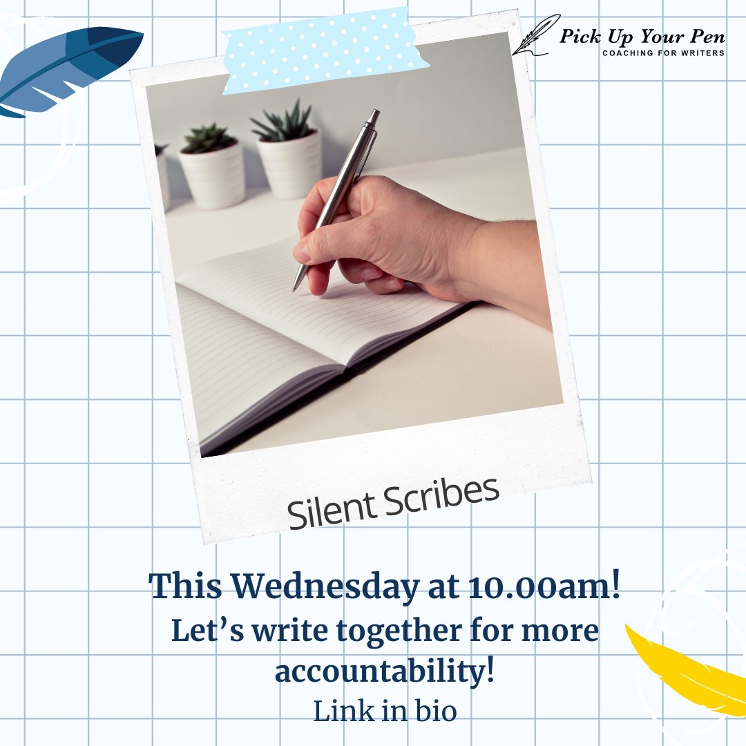 pick_pen's tweet photo. Need accountability to get writing? Join me Wed @ Silent Scribes, 10am UK time
We'll write together - it's fun &amp; productive too! 
Just bring a notebook/ laptop. You won't have to share anything! https://t.co/MjxYzrHT6f
#write #writers #writerscommunity #amwriting #author  #goals https://t.co/mo8Kh909yO