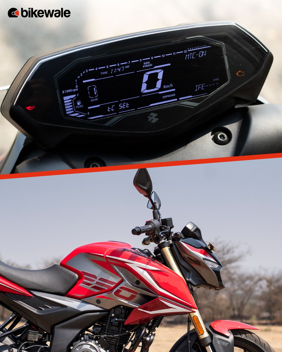 BikeWale's tweet photo. #Bajaj launched its most powerful #Pulsar offering, the #N250, with new updates a few days ago. The 2024 #PulsarN250 includes new pricing, more features, fresh cosmetics, and updated hardware. We rode it for a few hours and here are some images from our ride review!
#BWPhotos https://t.co/zaZl8hHD6w