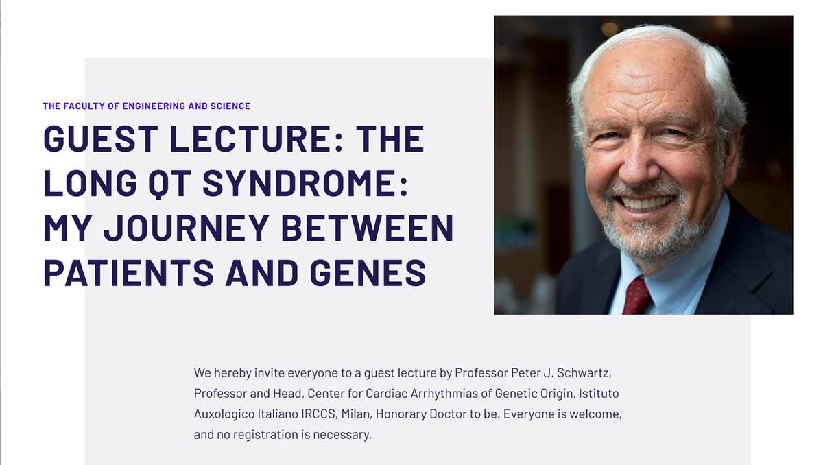MedBiotechAAU's tweet photo. Join us on Friday, when we are hosting Professor Peter J. Schwartz. It will be a fantastic tour of the history of inherited cardiac arrhythmia, explained by one of the key figures 🤩👏

#calmodulin #arrhythmia #lqts #dkforsk

https://t.co/0P15O0H4OL https://t.co/kdJ5xqIgb4