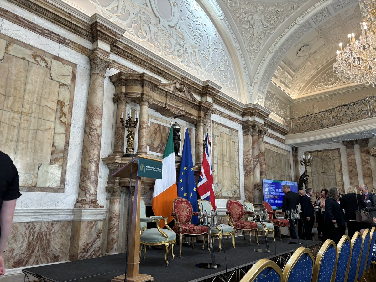 Counting down to the start of the @BrIreCham UK-Ireland Higher Education and Research Conference in Iveagh House, Dublin. Conference is supported by @scienceirel and @Unis_Wales