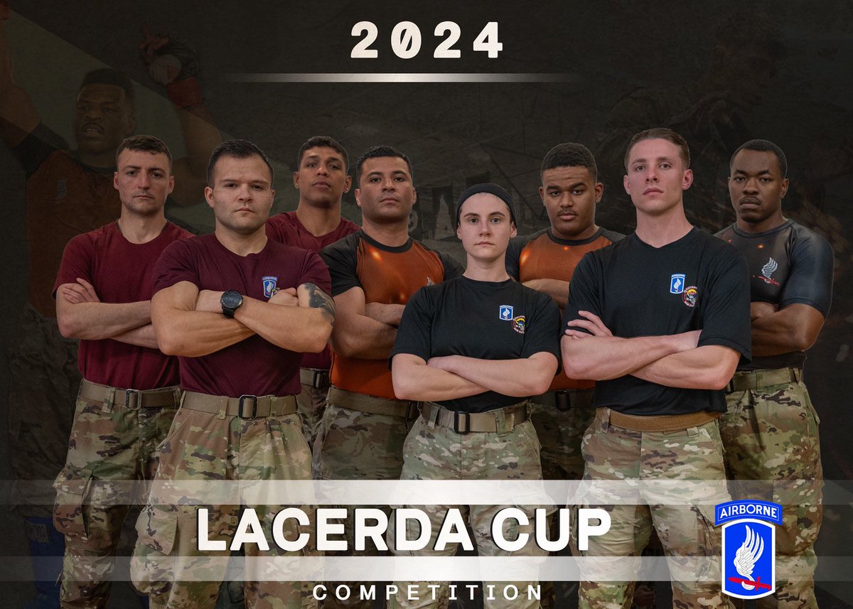 Lethal 🗡️Agile 🪽Combat Ready 🪖 #StrongerTogether 💪🏽 Congrats to the #SkySoldiers 🪂who competed in the 2024 Combatives Lacerda Cup 🏆Sgt. 1st Class Trowers placed 1st 🥇 in the middleweight division and Sgt. Lewis placed 2nd 🥈 in the heavyweight division. 📸@MCoEFortMoore