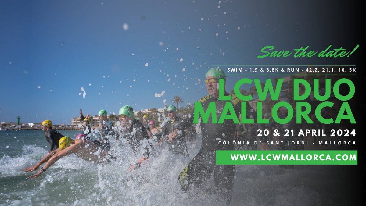 Long Course Weekend ℹ️ Un evento deportivo único en Europa que celebrará su segunda edición en la localidad de la Colònia de Sant Jordi, #Mallorca, un área natural protegida con playas de aguas cristalinas. 📆 20 - 21 abril 2024 lcwmallorca.com ➕
