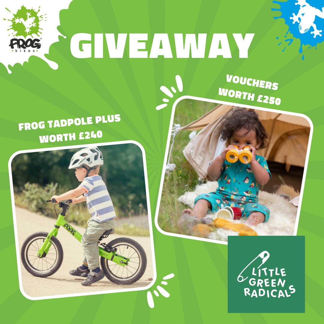 We’ve partnered with Little Green Radicals 🐸 to give you a chance to win a Frog Tadpole Plus #balancebike worth £240 and a £250 voucher from Little Green Radicals! 💚

Hop to our Instagram page to enter: instagram.com/frogbikes/

#frogbikes #win #competition #prizedraw #winabike